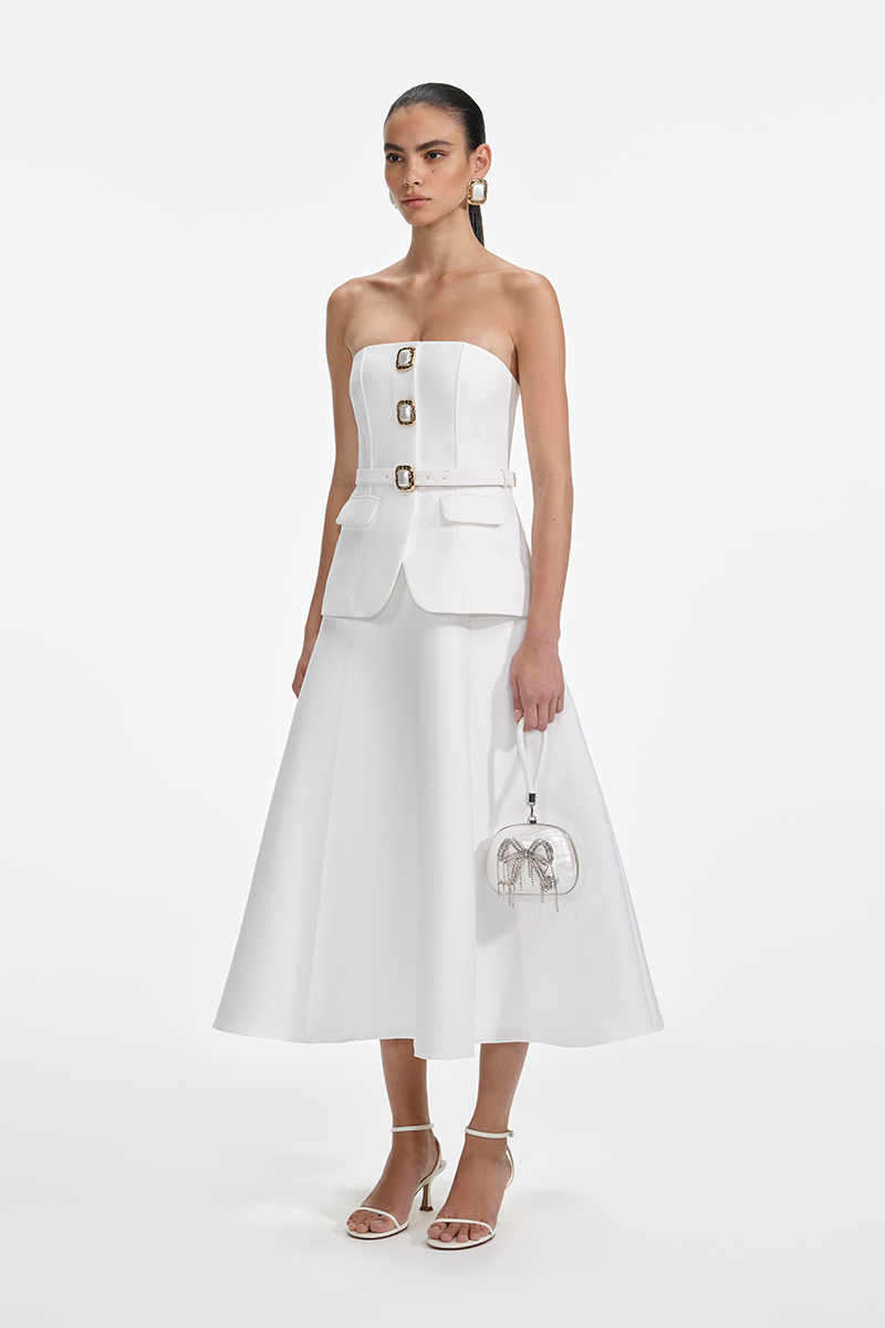 Self-Portrait Robe bandeau en taffetas | Printemps Listes